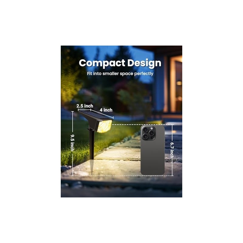 Luces solares exteriores AUDERWIN 9169 – 6 focos compactos IP65,