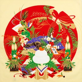 Furoshiki Furoshiki Saijiki, Seasonal Pattern, 100% Cotton, Small Furoshiki Tapestry (New Year)