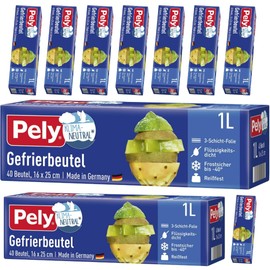 Pely Freezer Bags 1 Litre Pack of 40 x 10 Pieces