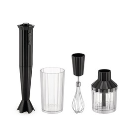 Alessi Plissé MDL10SB/US - Hand Blender with Measuring Jug, Whisk and Chopper in Thermoplastic Resin, US Plug ‍200W, Black