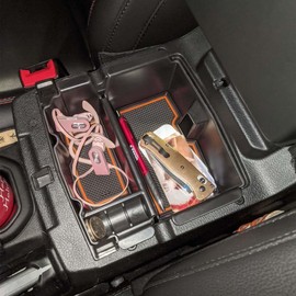 EDBETOS Center Console Organizer Tray Compatible with Jeep Wrangler JL/JLU 2018-2023 2024 2025 2026 and Gladiator JT Truck 2020-2026 Insert Armrest Accessories - Orange Trim