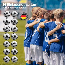 PRINTNOVIA Football Invitation Cards (Pack of 14) - Cool Invitations for Boys & Girls for Birthday - Perfect Football Birthday Decoration for Children - Football Celebration