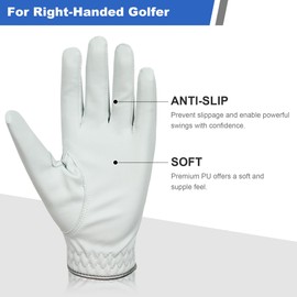 Intra-FIT Golf Glove Men Left Hand 1 Piece PU Gloves All Weather Rainproof Grip Flexible Durable Soft Comfort Fit Medium