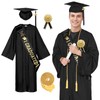 Alaiyaky Graduation Gown Cap Tassel 2024 Set, Unisex Matte Uniform