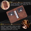 VENOULT Full Grain Genuine Leather Card Holder, Bi-fold Slim Wallet