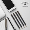 Unibene Slim Metallic Retractable Ballpoint Pens - Matte Black &