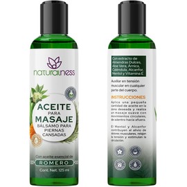 Naturalness Bálsamo Corporal para Masaje Terapéutico Piernas Cansadas 125 ml – Mentol y Alcanfor con aceite esencial de Romero, Sensación de Bienestar Muscular, Circulación, Hinchazón y Pesadez.