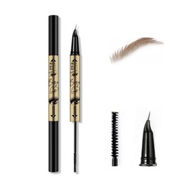 Multifunktion Mascara/Wimperntusche mit Augenbrauenstift Eyeliner, Schwarze Mini-Bürste für untere Wimpern, Dreifarbige Ultrafeine Augenbrauenstifte, Wasserdicht & Lang anhaltend (Hellbraun)