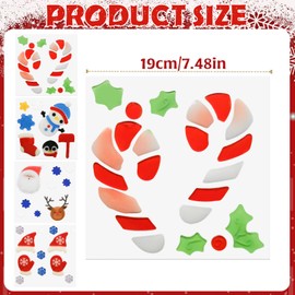 4Pcs Christmas Thick Gel Clings, Christmas Window Decorations Christmas Gel Window Clings for Glass Windows, Window Jelly Stickers Cute Snowman Window Clings Winter Window Clings for Children