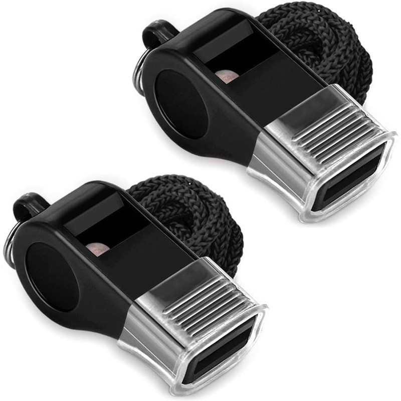 Timotech Set de 2 Silbatos Deportivos de Plástico con Cordón,