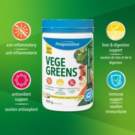 Progressive Vegegreens Pineapple Coconut Flavour 265 g, Anti-Inflammatory plus Liver & Digestion Support