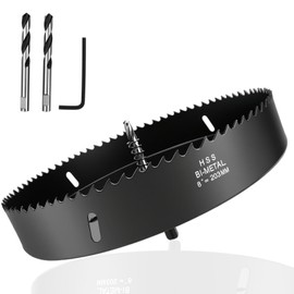 Rannb Hole Saw 8-inch Metal Hole Saw Kit Set Bi-Metal Hole Cutter Drill Bit with Sharp Teeth for Drilling Holes in Wood, Plastic, Drywall, PVC Boards