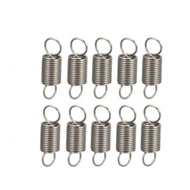 sourcing map Pack of 10 tension spring wire diameter 0.012 inches, AD 0.12 inches, free length 0.39 inches, stainless steel, small double hook, tension spring