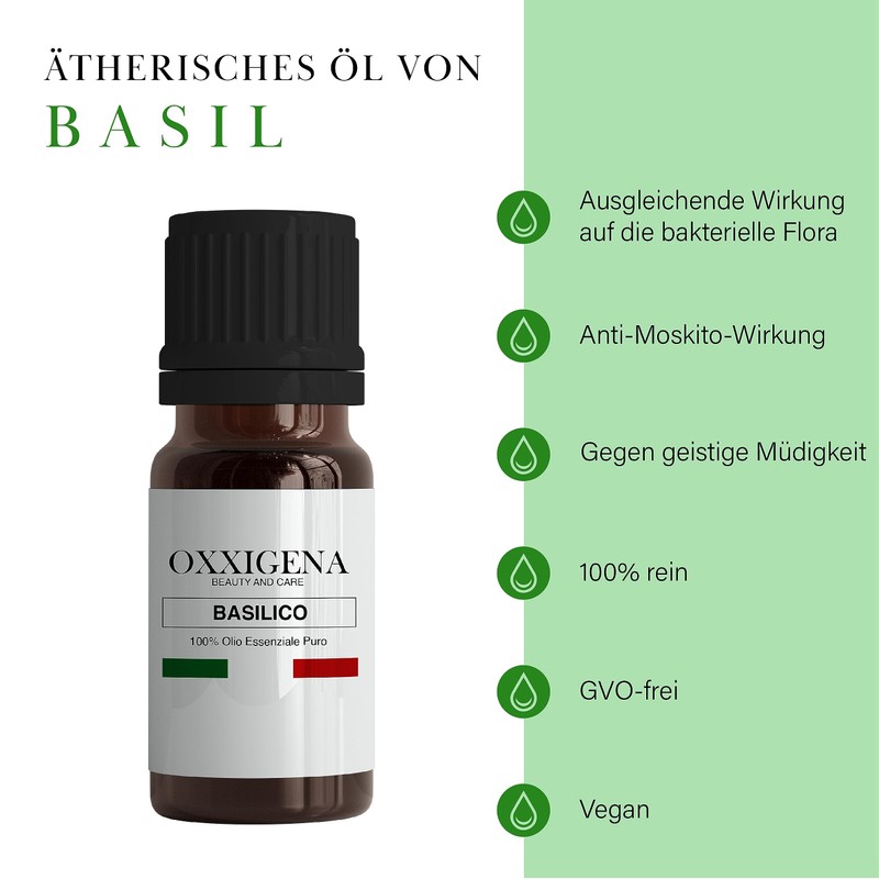 Oxxigena - Basil Essential Oil - 30ml - Made in