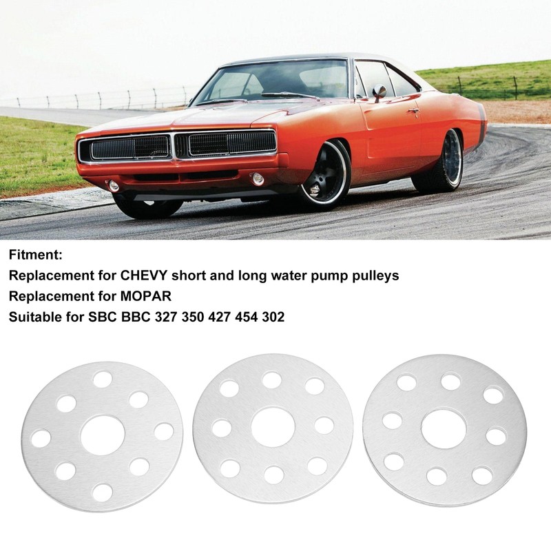 3pcs Water Pump Pulley Fan Spacer Kit Replacement for CHEVY