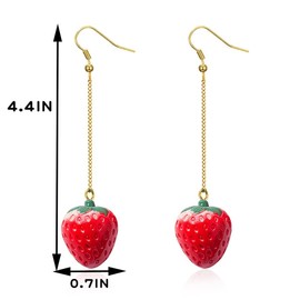 Strawberry Earrings, Red Strawberry Earrings, Strawberry Stud Earrings, Strawberry Earrings for Women, Strawberry Earrings Children, Strawberry Cute Earrings, Jewellery Gifts for Girls and Women,