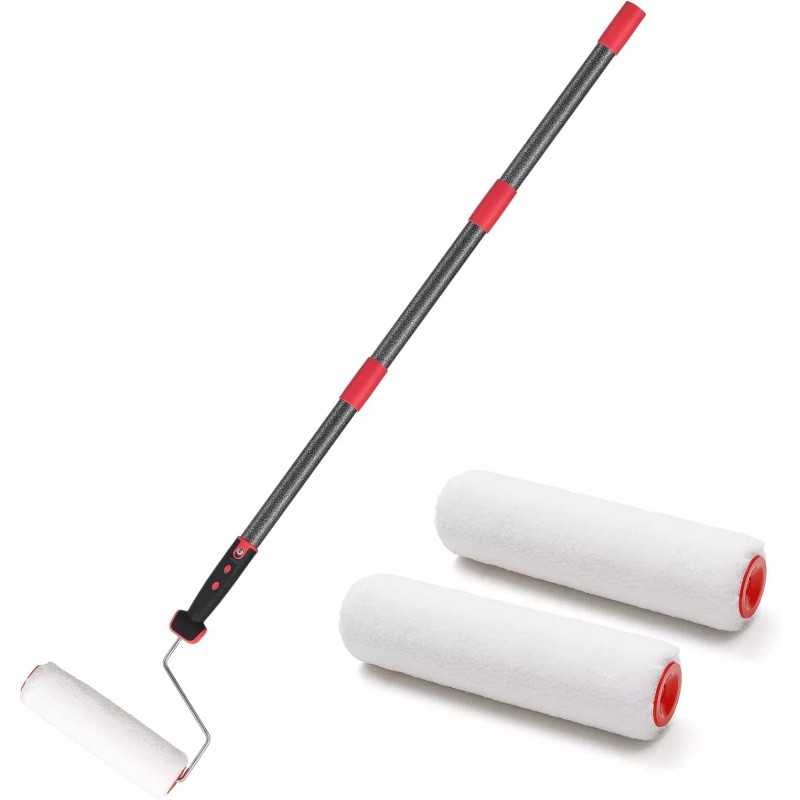Nichcho 24"~72" long handle Metal Pole Painting Roller with Brush