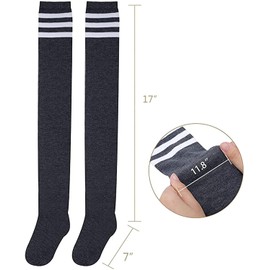 8 Pairs Thigh High Socks Over The Knee Thigh Cotton Socks Long Boot Stockings Cotton Leg Warmers for Daily Wear,Cosplay