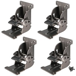 MANCHAP 4 piezas Bisagras Plegables Autobloqueantes, Soporte de Bisagra de Pata Plegable de 0-90-180 Grados con Tornillos para Pata de Mesa, Banco de Trabajo, Negro