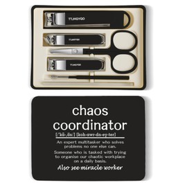 Nail Clipper Set, 6 Pcs Toenail Clippers, Stainless Steel Fingernail Clipper Sharpest Thick Toenail & Ingrown Nail Clipper Set, Chaos Coordinator Gift (Chaos Coordinator Black)
