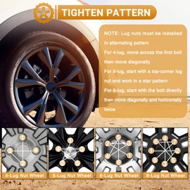 AICARS M12x1.5 Lug Nut Replacement Universal Fit for 4/5/6/8 Lug Tuner Rims, Black Car Bulge Acorn Wheel Lug Nuts for Cone Seat- Pack of 20 with 1 Key