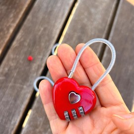 Love Heart Dial Combination Padlock Red Key Padlock 3ea