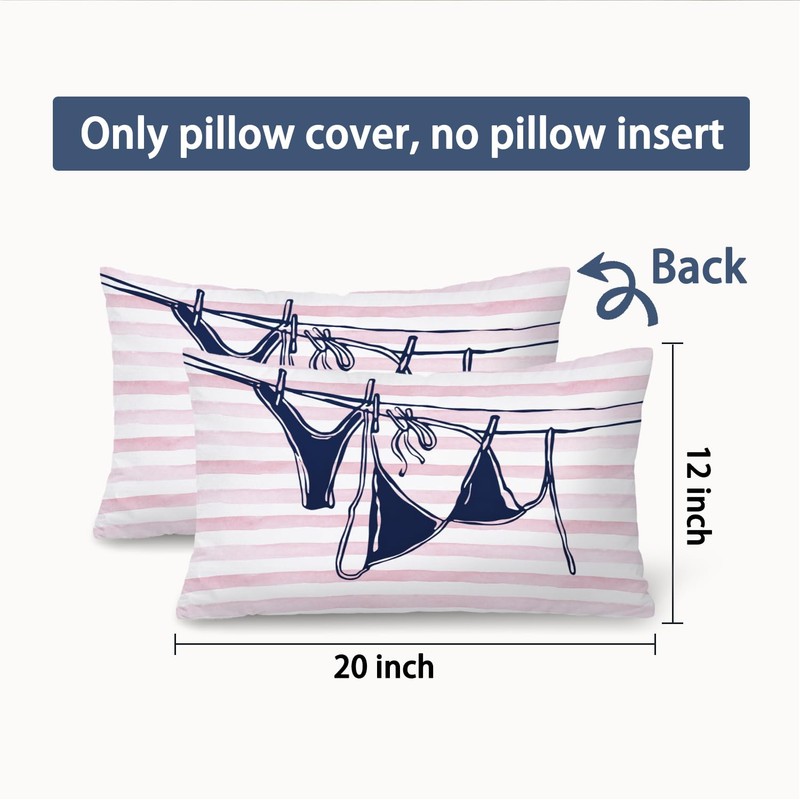 XYDEG Pink Preppy Beach Girly Room Decor 12x20 Pillow Cover,
