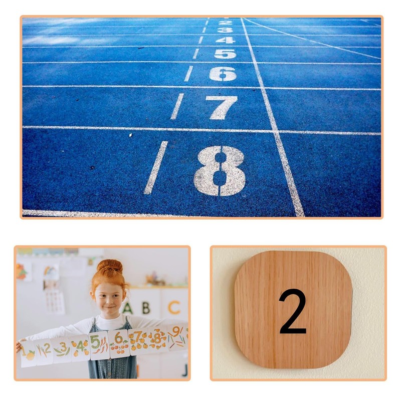 Zucosue 8 Inch Reusable Number Stencils 0-9, Plastic Painting Templates