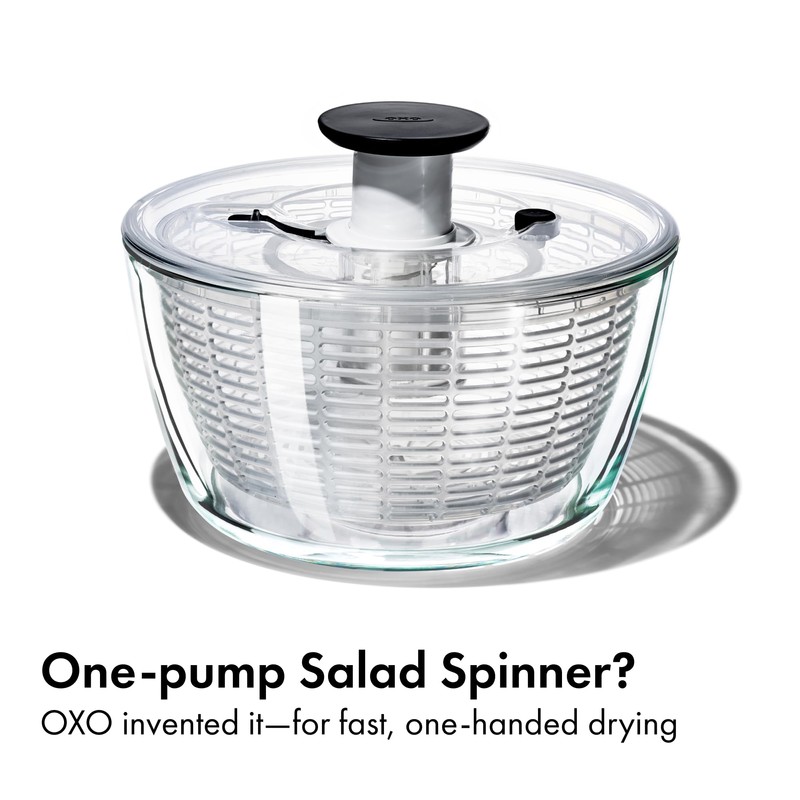 OXO Good Grips Glass Salad Spinner - Large 6.22-Qt Lettuce