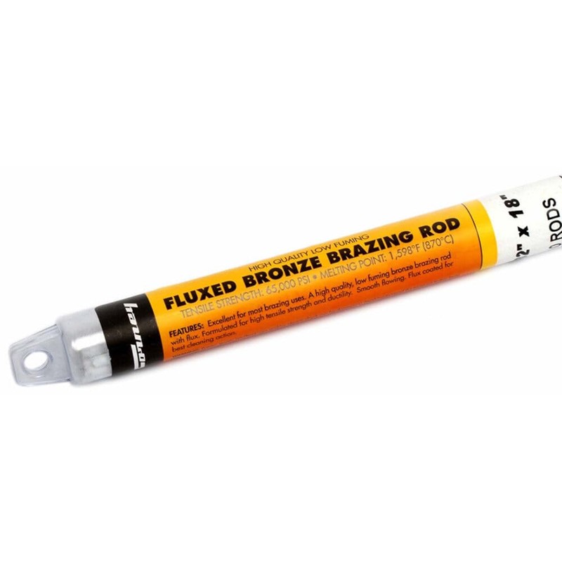 Forney 48490 Flux Coated Bronze Brazing Rod, 3/32-Inch-by-18-Inch, 10-Rods