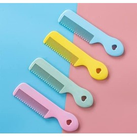 Tustao Pack Of 4 Round Tip Bristles Baby Cute Comb Baby Grooming For Sensitive Scalp Skin, for Nursery Newborn Infant Girl Boy Kids Comb Baby