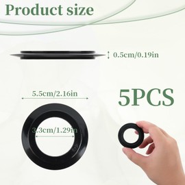 Pack of 5 Strainer Basket Sink Sealing Ring, Rubber Replacement Seal Diameter 55 mm Outer Diameter 33 mm Inner for Strainer Baskets, Lip Seals Sink for Diameter 78-83 mm Strainer Basket, Drain Plug