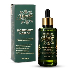 Aceite de romero prémium para el crecimiento del cabello – Tratamiento anticaídas y cuero cabelludo con 24 aceites botánicos (amla, argán, ricino y jo