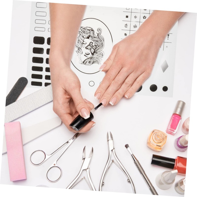 Beavorty 2 Stück Nagel-Pad, Mal-Pad, Nagelkunst-Matten, Silikon-Nagellack-Färbematte, Reise-Silikon-Gel, Maniküre, Schwarz,