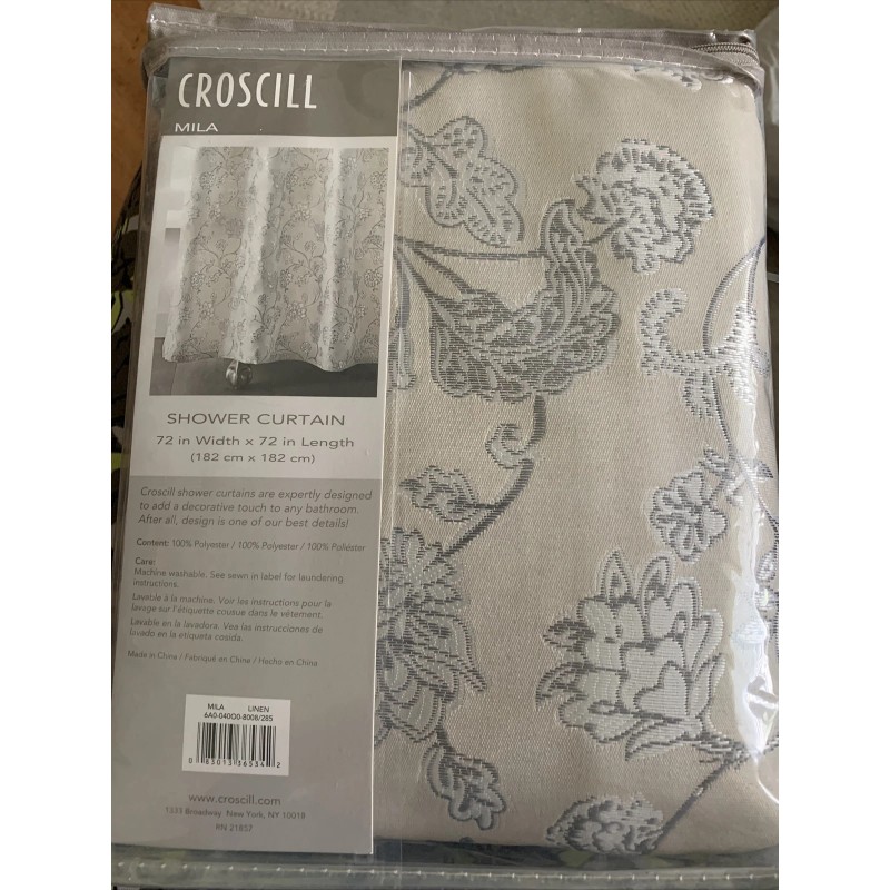 Croscill® Mila 72-Inch x 72-Inch Shower Curtain in Linen