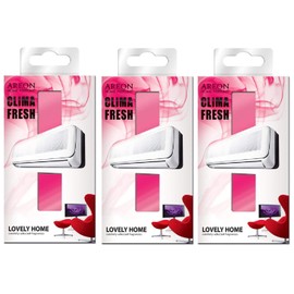 Areon Clima Air Freshener Beautiful House Ambience Filter for Air Conditioners Scented Red (Lovely Home Set of 3)