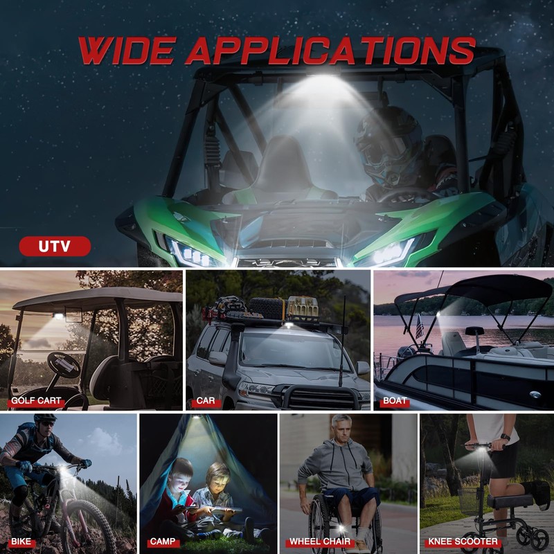 Frokom UTV Dome Light, Roll Bar Cage Mount Interior Lights,