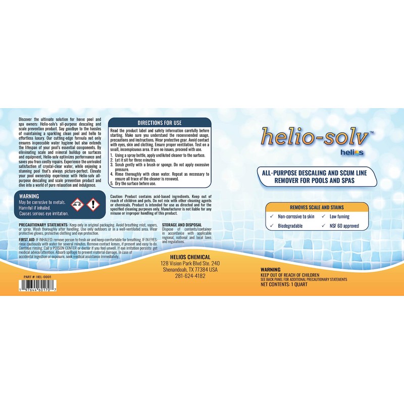 Helio-Solv Helio-Solv Calcium, Lime & Rust Remover – A professional-grade