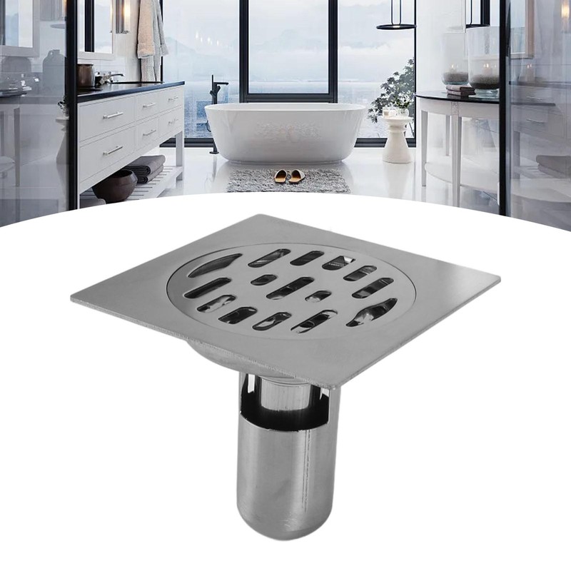 Square Shower Drain Kit 4.3in Stainless Steel Anti Clogging Odor