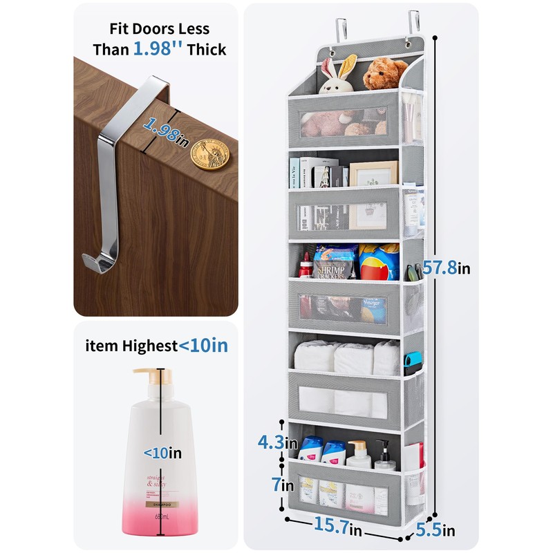 JARLINK 2 Pack Over the Door Organizer Storage, 5 Shelf