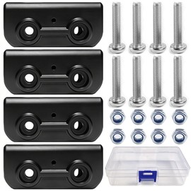 4Pcs 2-Way Pop-up Gazebo Replacement Connector Canopy Tent Replacement Parts Black Rectangular Bracket Truss Connector Canopy Replacement Parts (4-Pack+8 Screw Set)