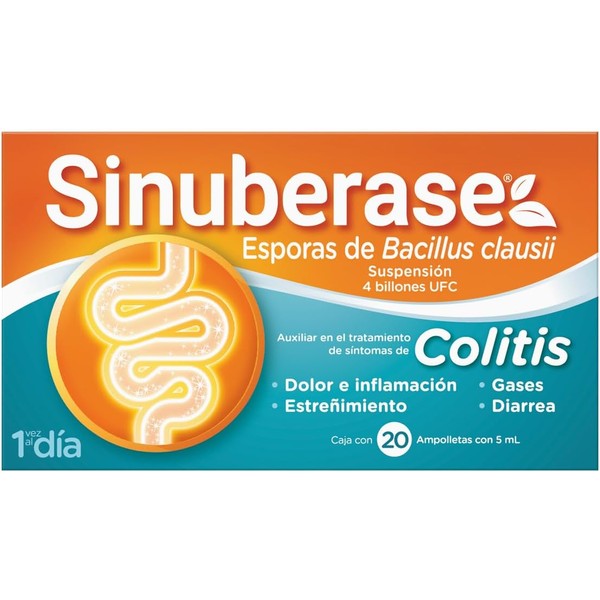 Sinuberase suspensión probioticos Bacillus Clausii 4 billones de UFC, 20