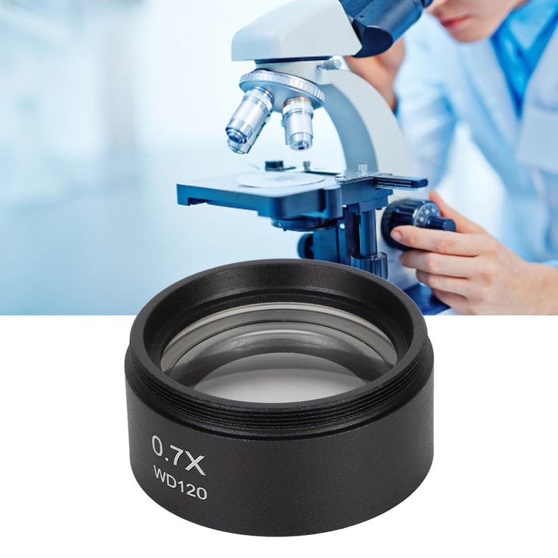 0.7X Stereo Microscope Objective Lens HD Large View Metal Auxiliary