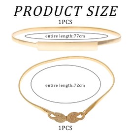 2 Pieces Metal Belt, Stylish Belt, Simple And Versatile Belt, Elastic Thin Belt, Women'S Decorative Belt