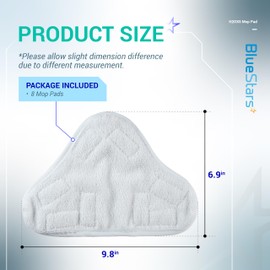 BlueStars 10-Pack H2OX5 Microfiber Steam Mop Pads Replacement – Compatible with H2O H20 Steam Mop X5 – Washable & Reusable, Exact Fit for H2O X5 Steam Cleaners