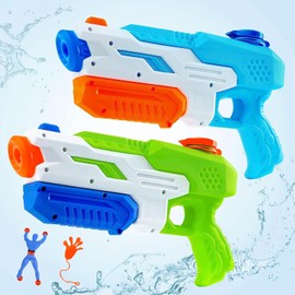 GEPROSMA Pistola de Agua para Niños Adultos-2 Pack Tirar - Disparar Pistola de Agua a Presion 600ML Gran Capacidad,35FT Largo Alcance Water Pistol Gun para Verano Playa y Piscina Juguete de Agua