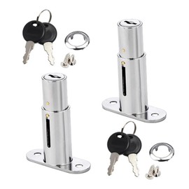 Sliding Door Lock, Furniture Lock, Cabinet Lock, Cylinder Furniture Lock, Push Lock for Drawer, with Key Set (40 mm, 2 Pieces)