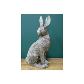 MAISONICA Large 36cm Silver Hare Bunny Rabbit Statue Figurine Ornament Gift