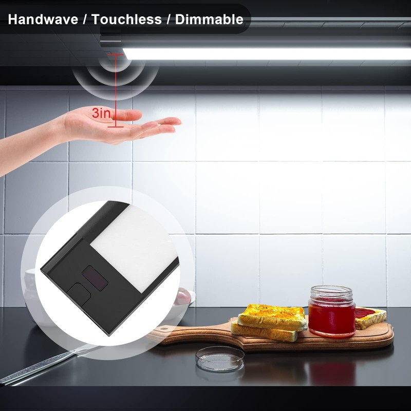 WOBANE LED Under Cabinet Lighting, 24 inch Black Cabinet Light,