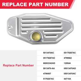 Transmission Oil Filter Kit Fits for 1999-UP Dodge Ram J-eep Chrysler 45RFE 545RFE 65RFE 66RFE 68RFE Transmission 4WD 4X4 Filter Kit Deep Pan Replaces# 5013470AC 5179267AC